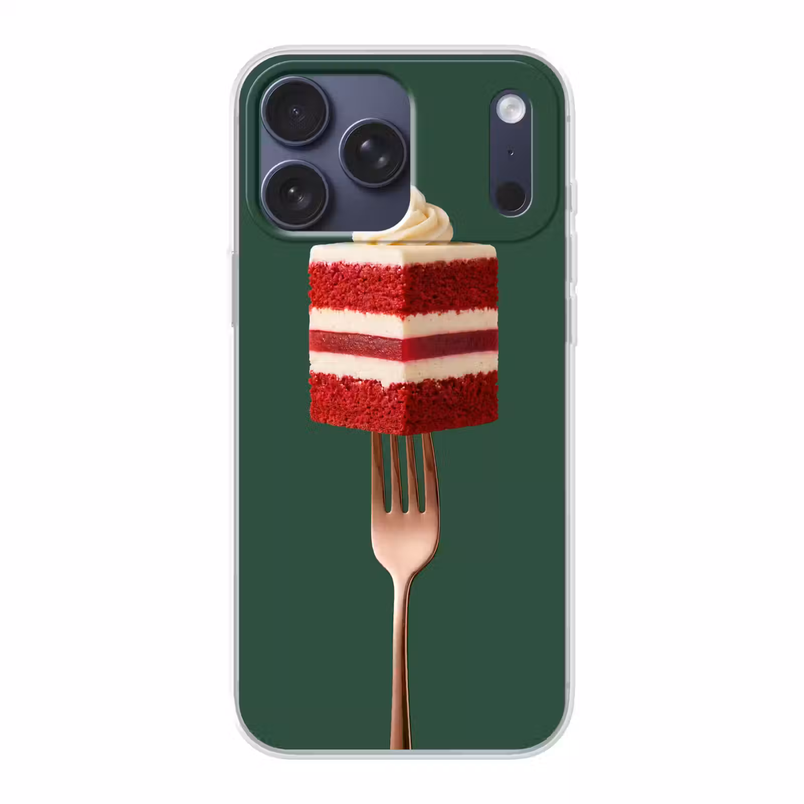 Telefoonhoesje Softcase - Cake - Vork - Rood — 1