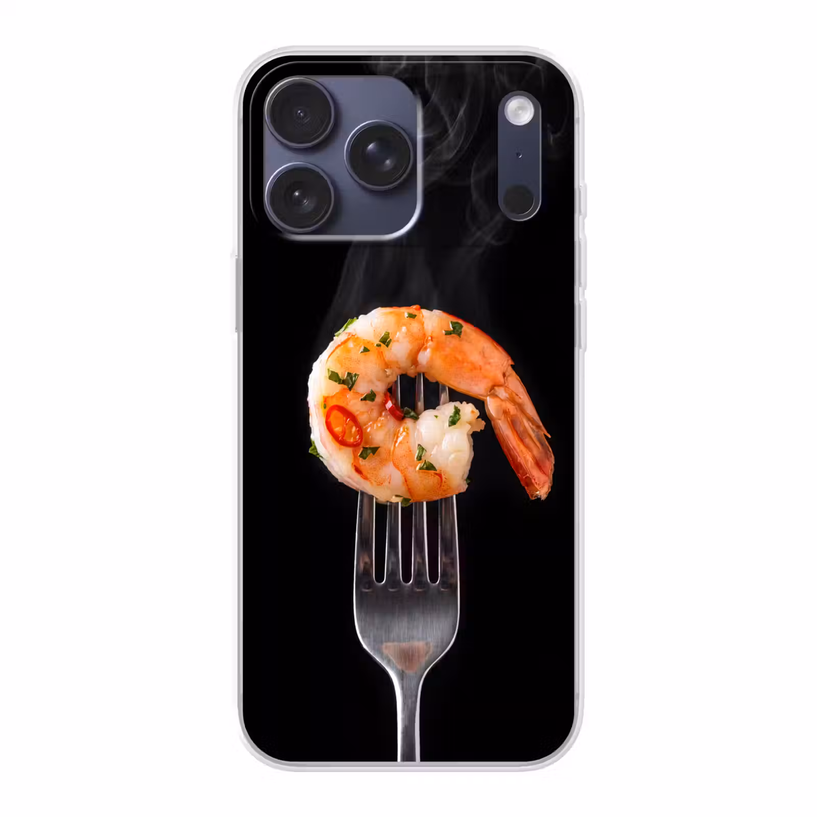 Telefoonhoesje Softcase - Eten - Garnaal - Vork — 1