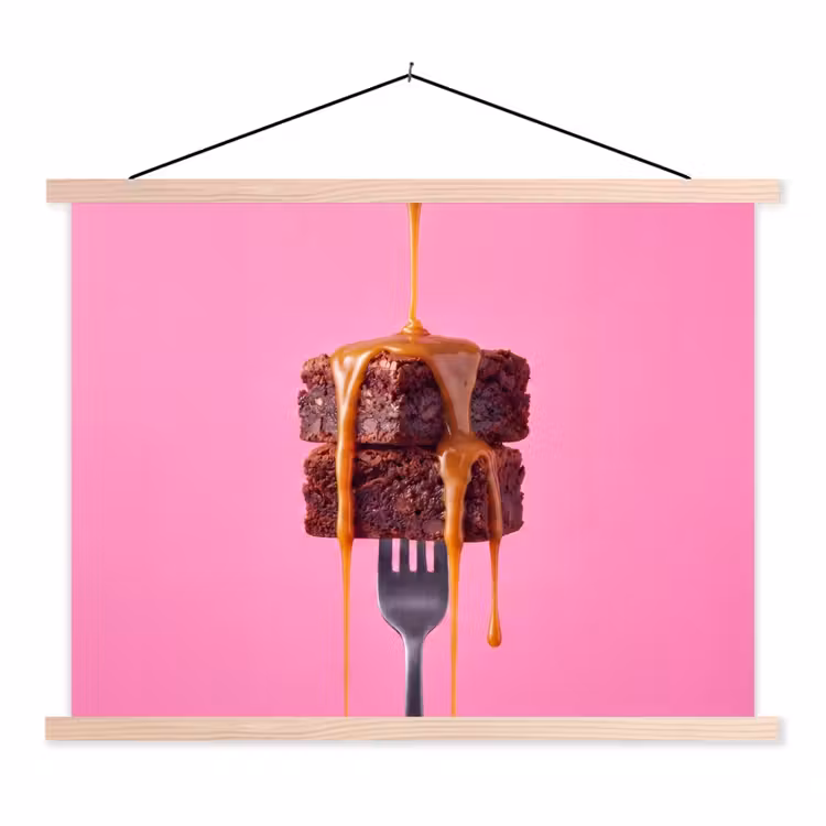 Schoolplaat - Brownie - Karamel - Eten — 1
