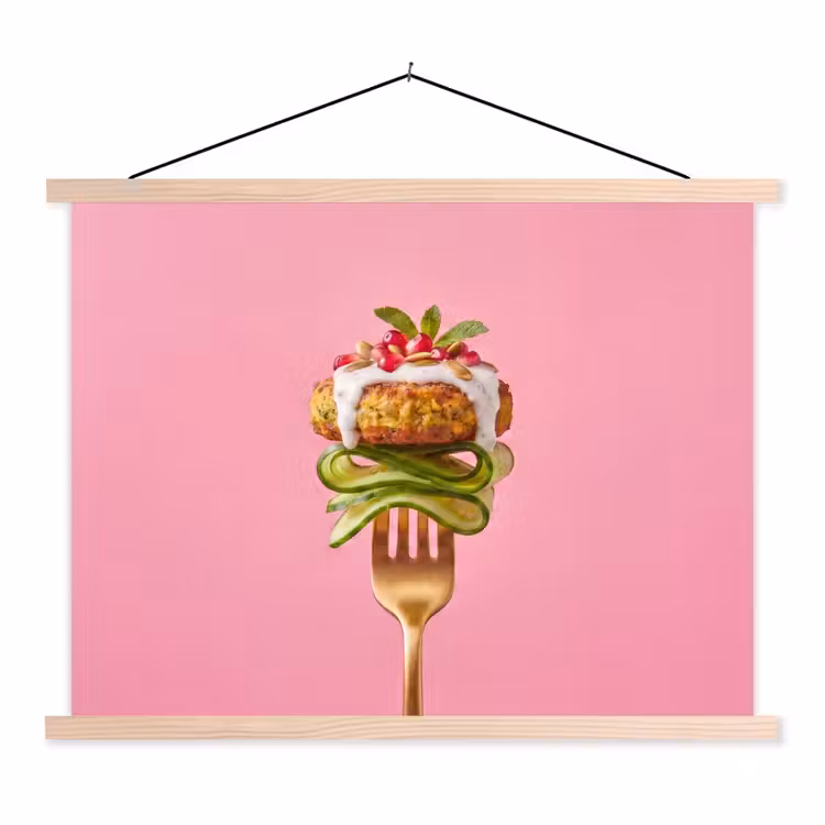 Schoolplaat - Eten - Vork - Roze — 1