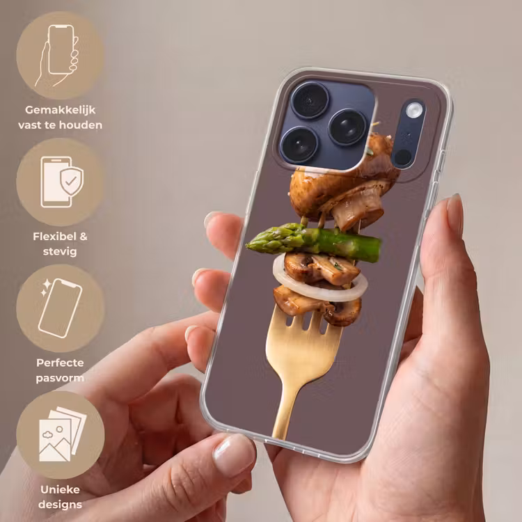 Telefoonhoesje Softcase - Eten - Gestapeld - Vork — 4