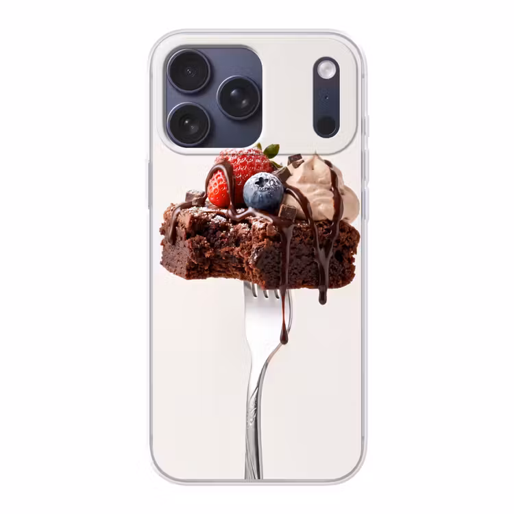 Telefoonhoesje Softcase - Vork - brownie - aardbei — 1