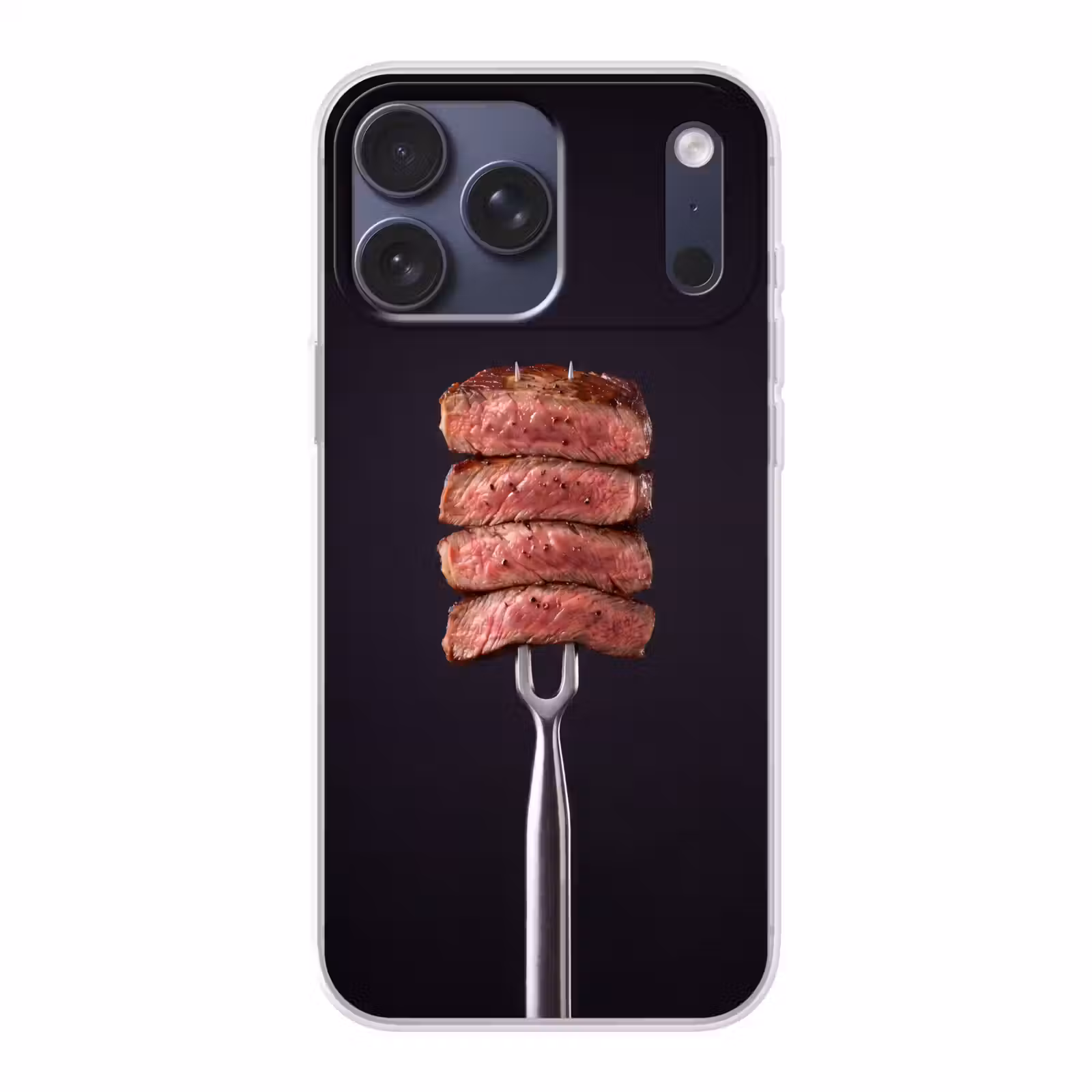 Telefoonhoesje Softcase - Eten - Rosé - Vork — 1