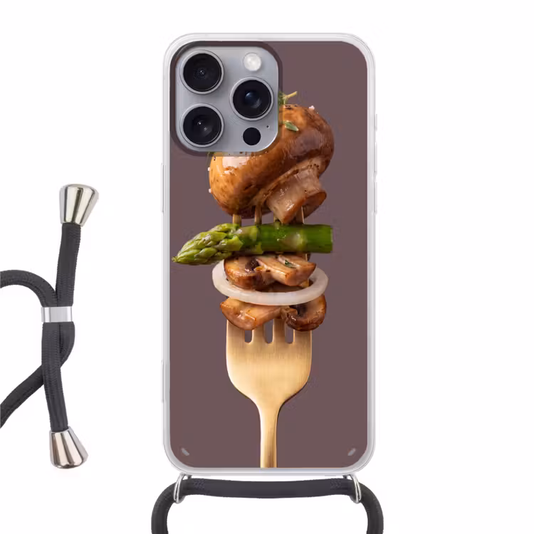 Telefoonhoesje met koord - Eten - Gestapeld - Vork — 1