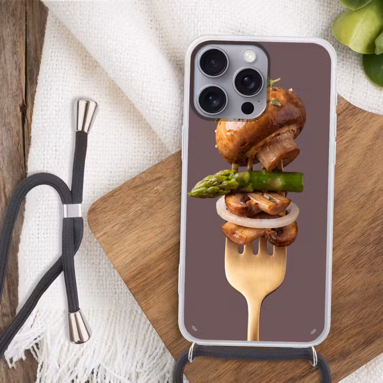 Telefoonhoesje met koord - Eten - Gestapeld - Vork — 3