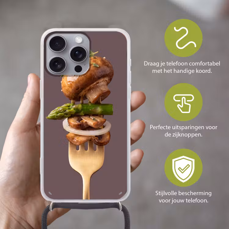 Telefoonhoesje met koord - Eten - Gestapeld - Vork — 4