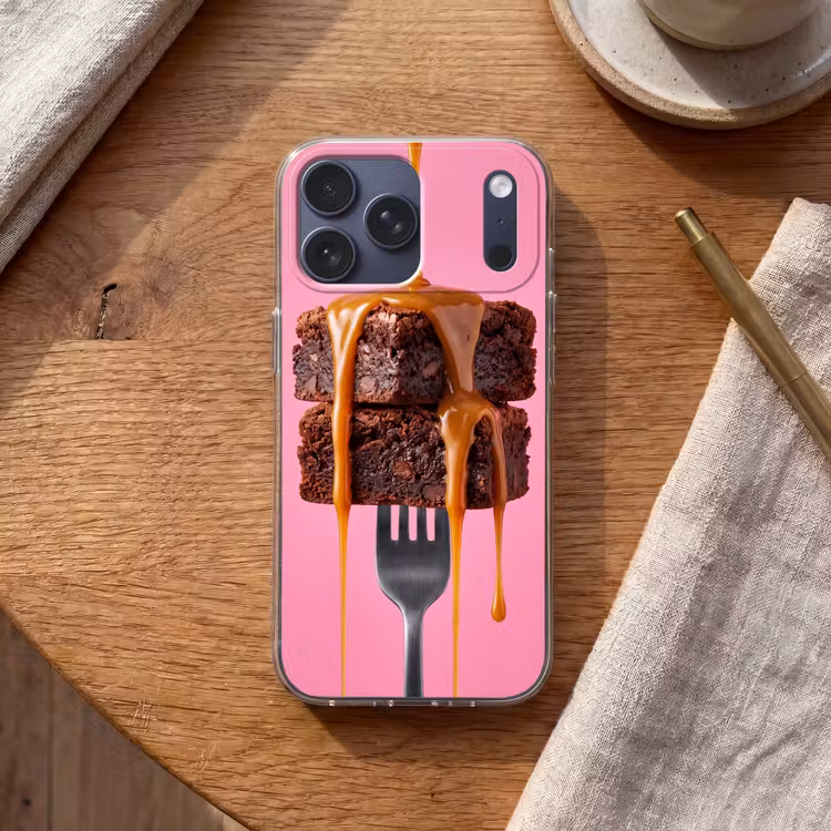 Telefoonhoesje Softcase - Brownie - Karamel - Eten — 2