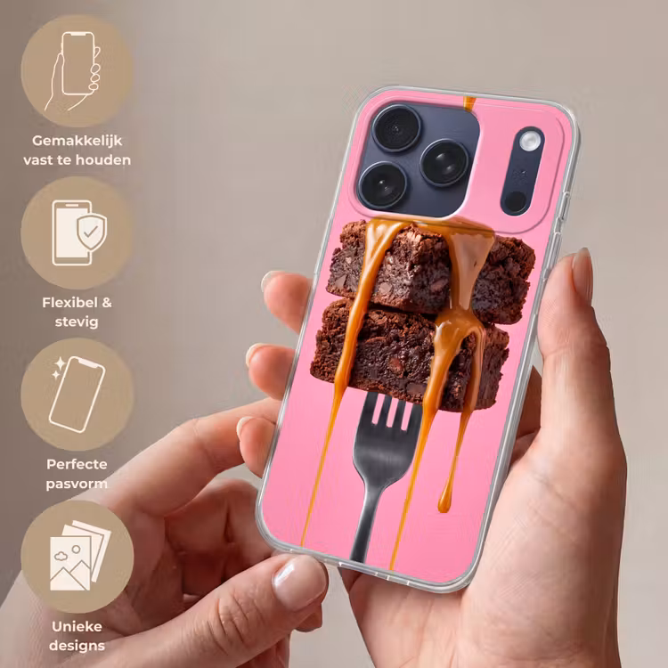 Telefoonhoesje Softcase - Brownie - Karamel - Eten — 4