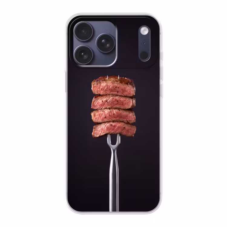 Telefoonhoesje Softcase - Eten - Rosé - Vork — 1
