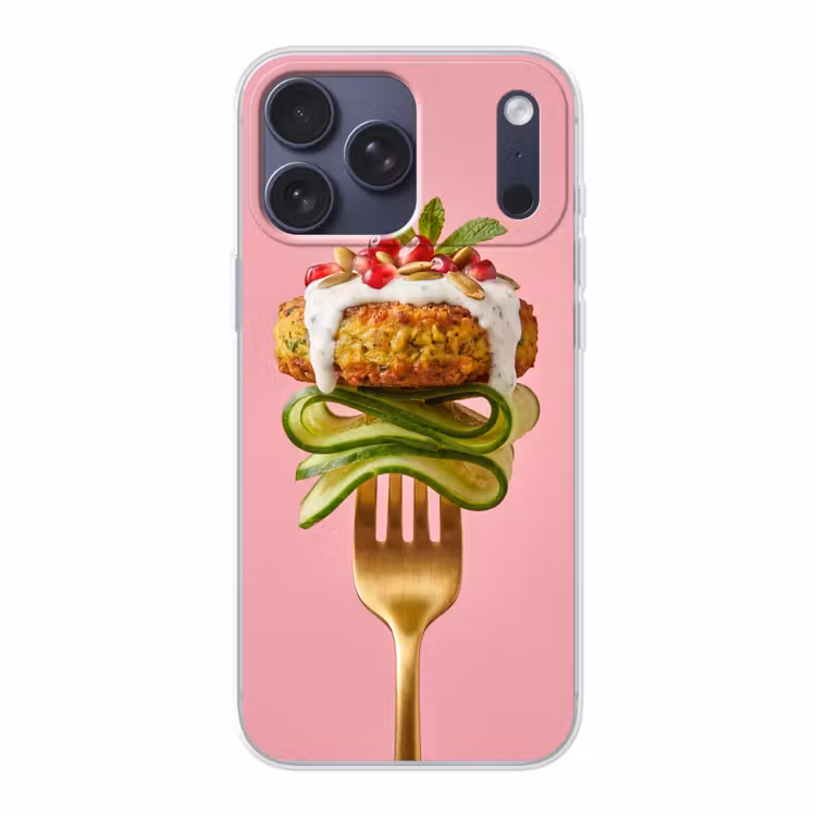 Telefoonhoesje Softcase - Eten - Vork - Roze — 1
