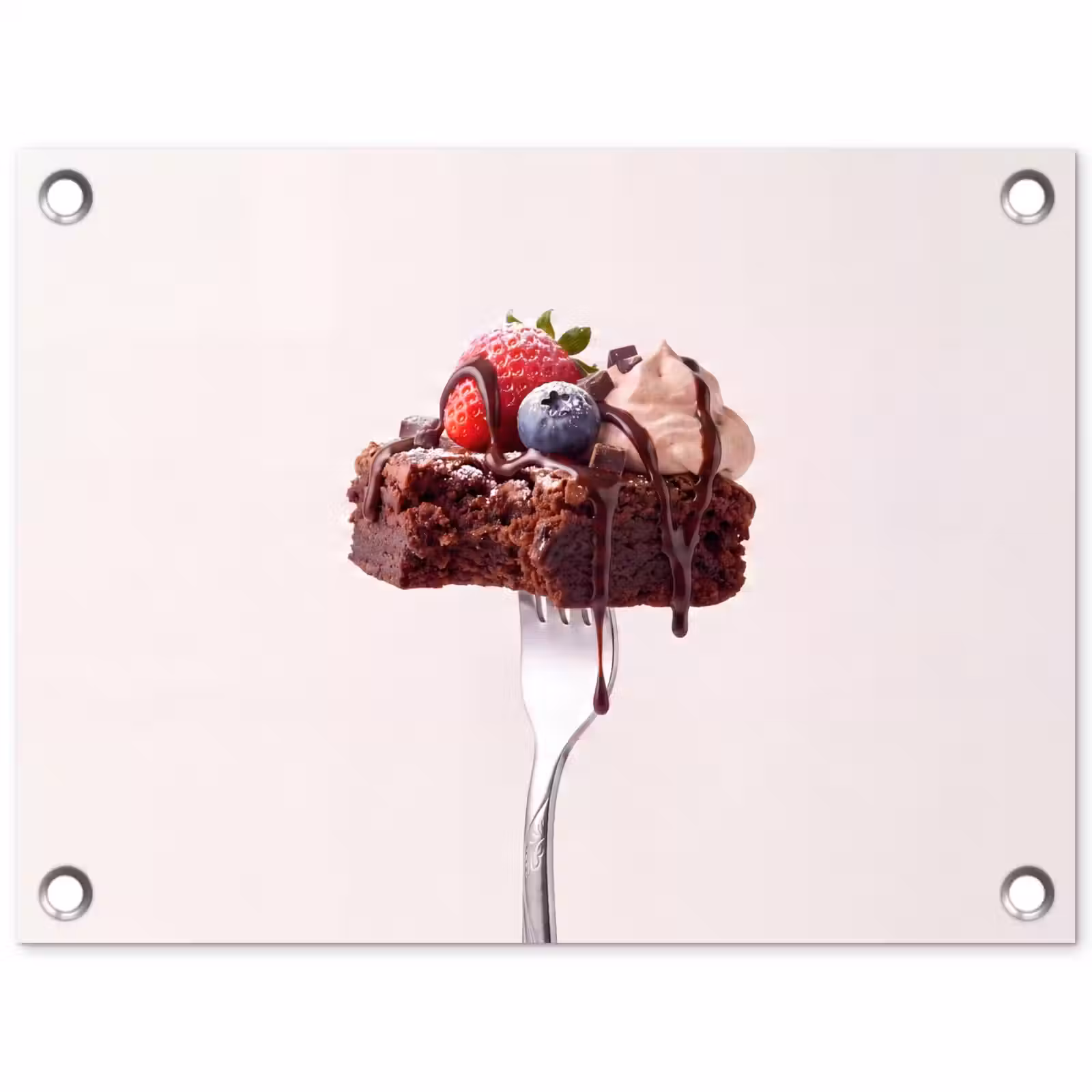 Tuinposter - Vork - brownie - aardbei — 1