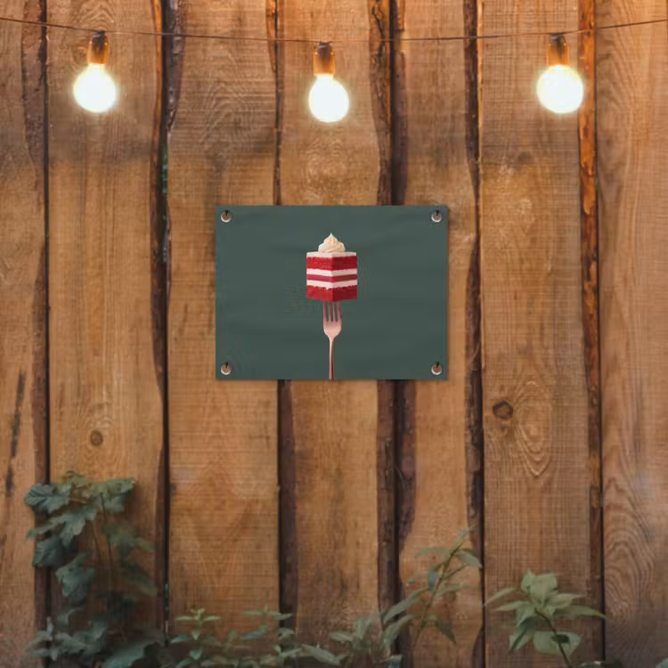 Tuinposter - Cake - Vork - Rood — 2