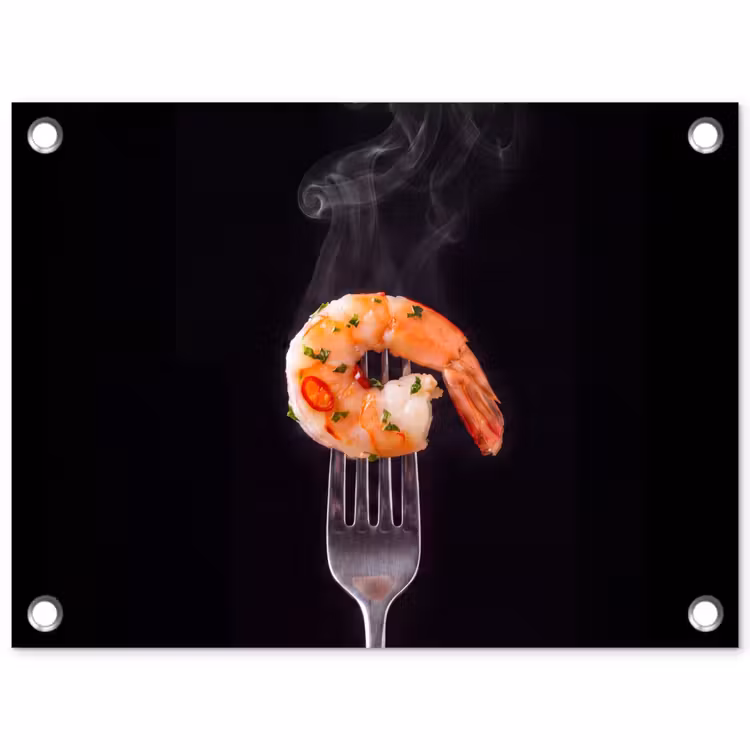 Tuinposter - Eten - Garnaal - Vork — 1