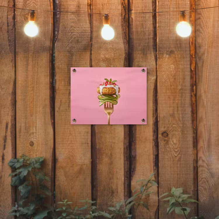 Tuinposter - Eten - Vork - Roze — 2