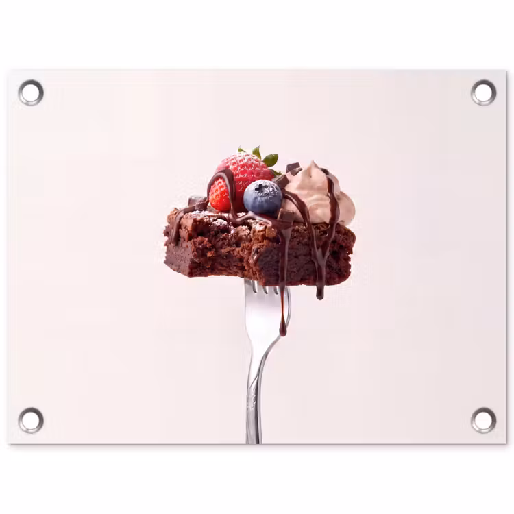 Tuinposter - Vork - brownie - aardbei — 1