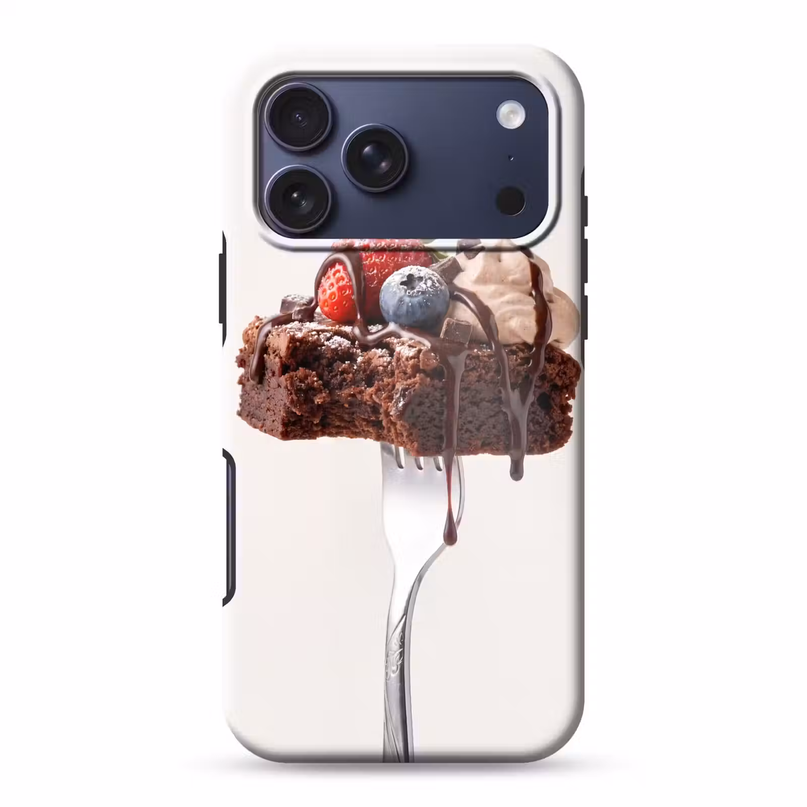 Telefoonhoesje Toughcase - Vork - brownie - aardbei — 1