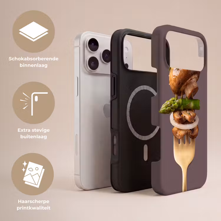 Telefoonhoesje Toughcase - Eten - Gestapeld - Vork — 3