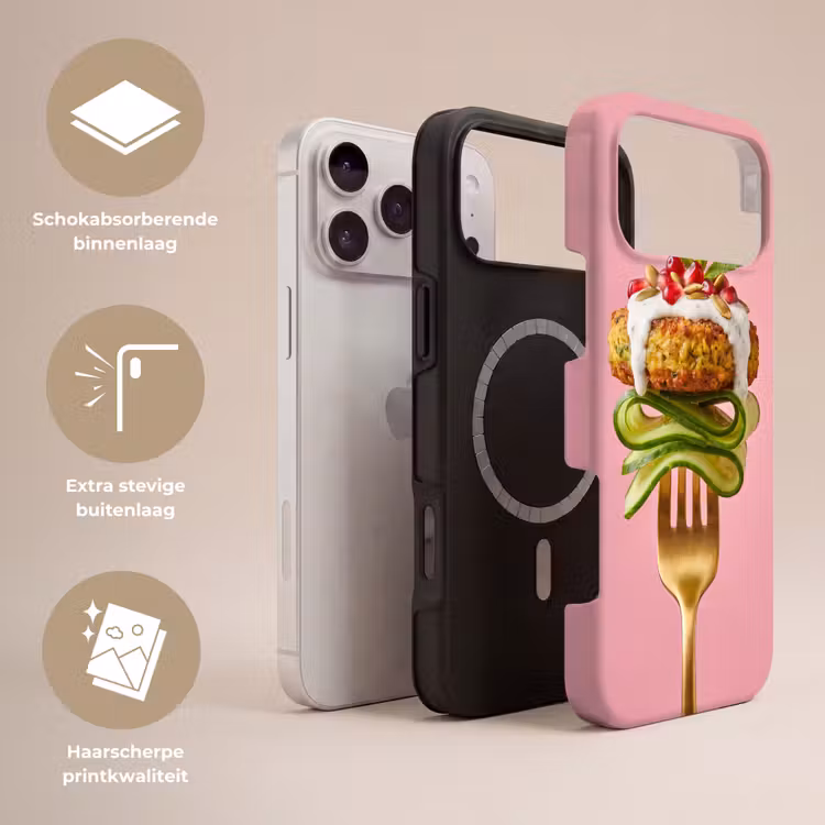 Telefoonhoesje Toughcase - Eten - Vork - Roze — 3