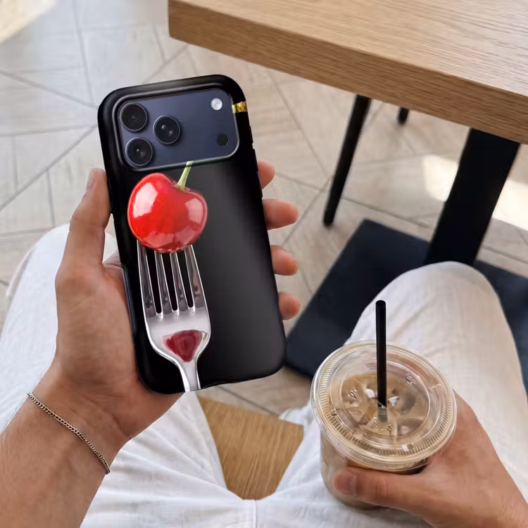 Telefoonhoesje Toughcase - Rode kers - Vork — 4