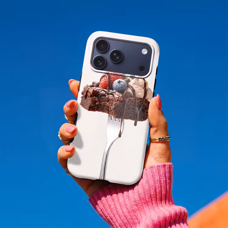 Telefoonhoesje Toughcase - Vork - brownie - aardbei — 2