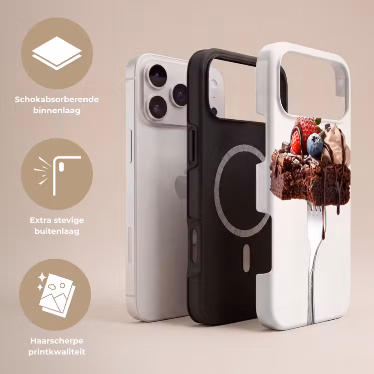 Telefoonhoesje Toughcase - Vork - brownie - aardbei — 3
