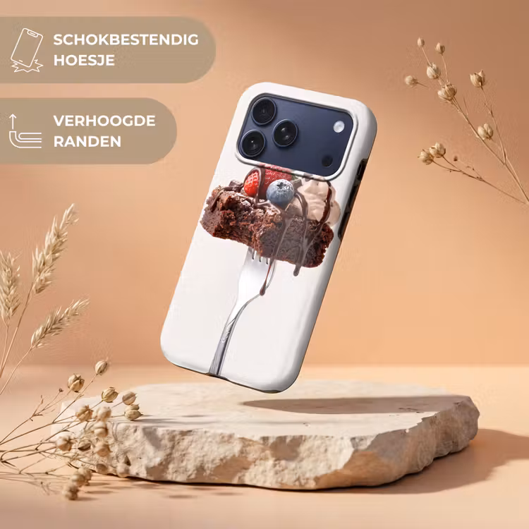Telefoonhoesje Toughcase - Vork - brownie - aardbei — 5