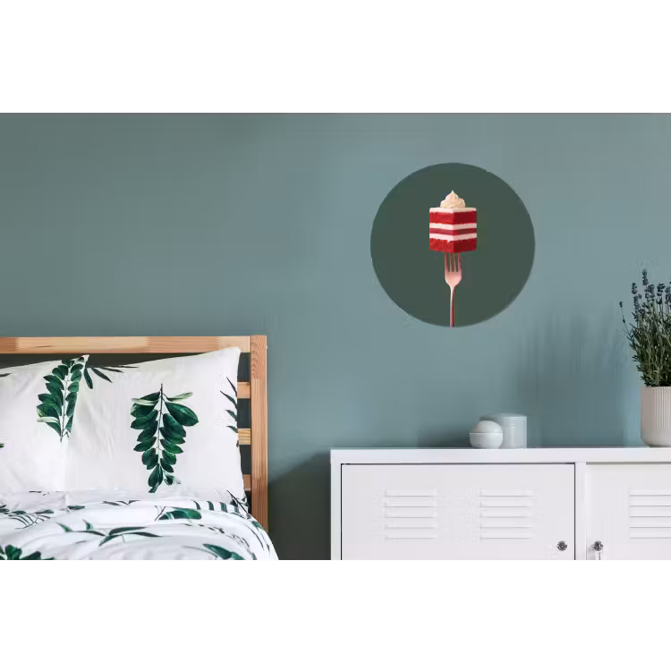 Wandcirkel - Aluminium - Cake - Vork - Rood — 4