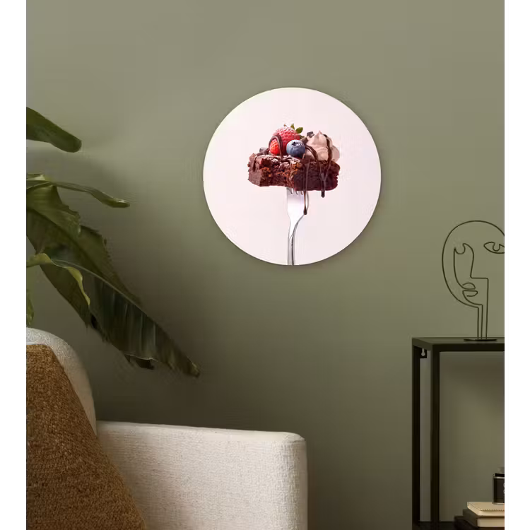 Wandcirkel - Glas - Vork - brownie - aardbei — 3