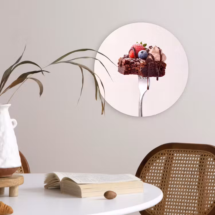 Wandcirkel - Glas - Vork - brownie - aardbei — 4