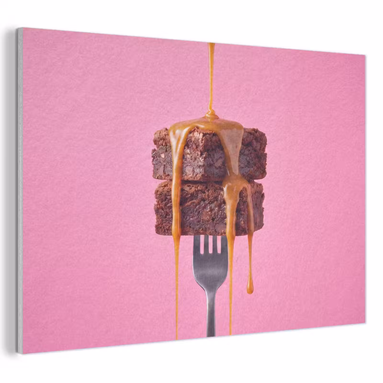 Akoestisch schilderij - Brownie - Karamel - Eten — 1