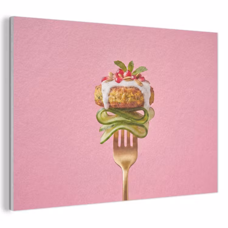 Akoestisch schilderij - Eten - Vork - Roze — 1