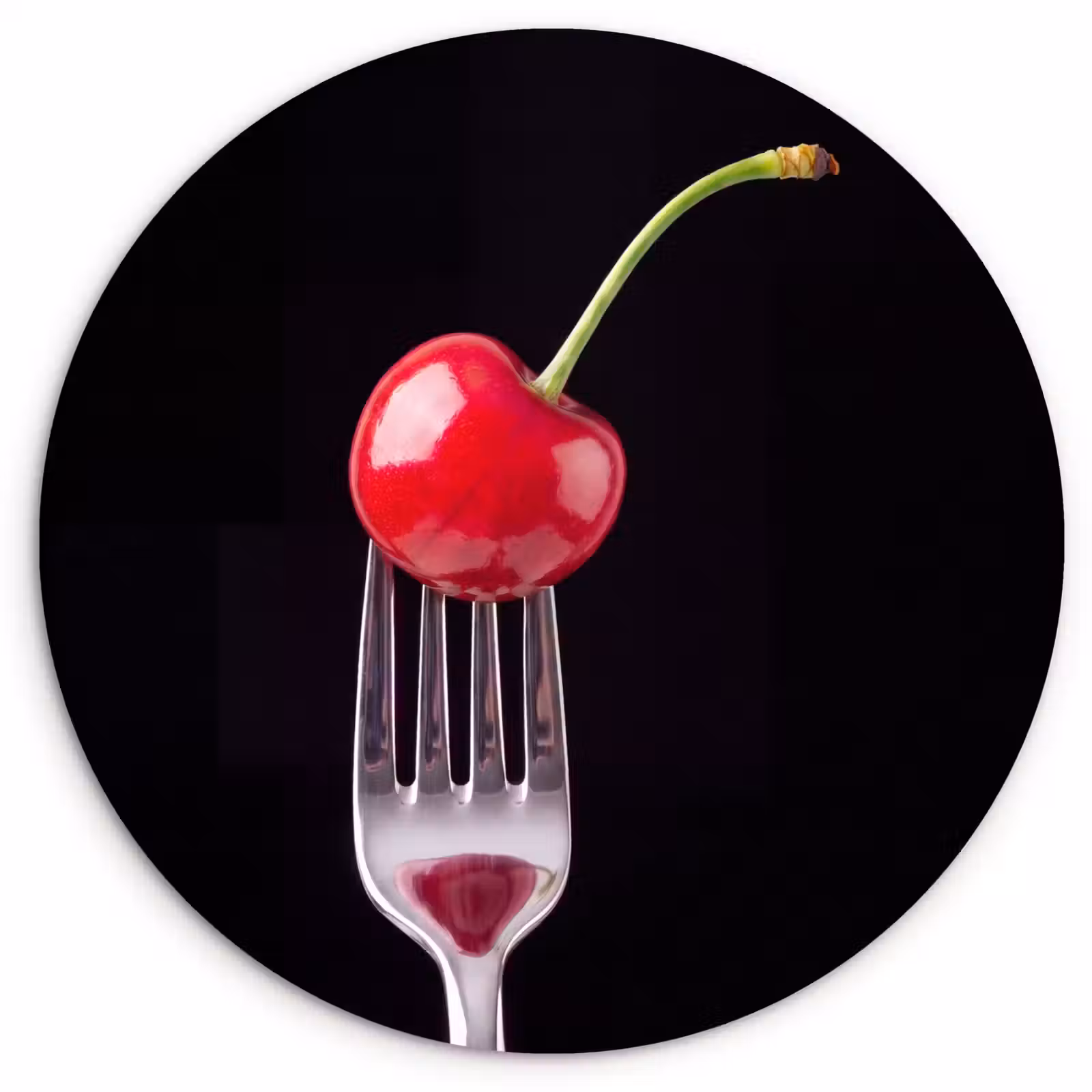 Wandcirkel - Glas - Rode kers - Vork — 1
