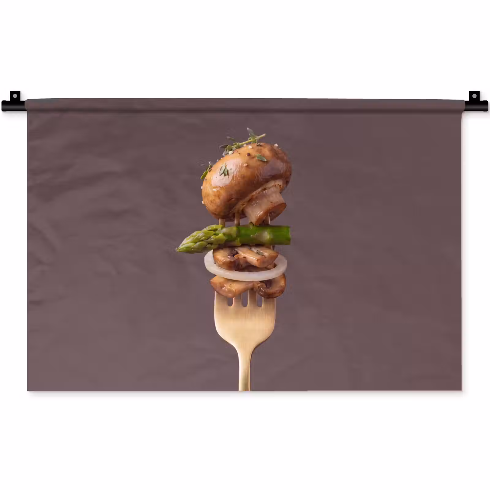 Wandkleed - Eten - Gestapeld - Vork — 1