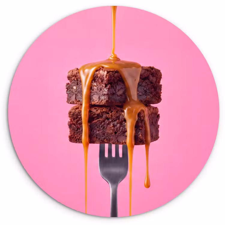 Wandcirkel - Glas - Brownie - Karamel - Eten — 1