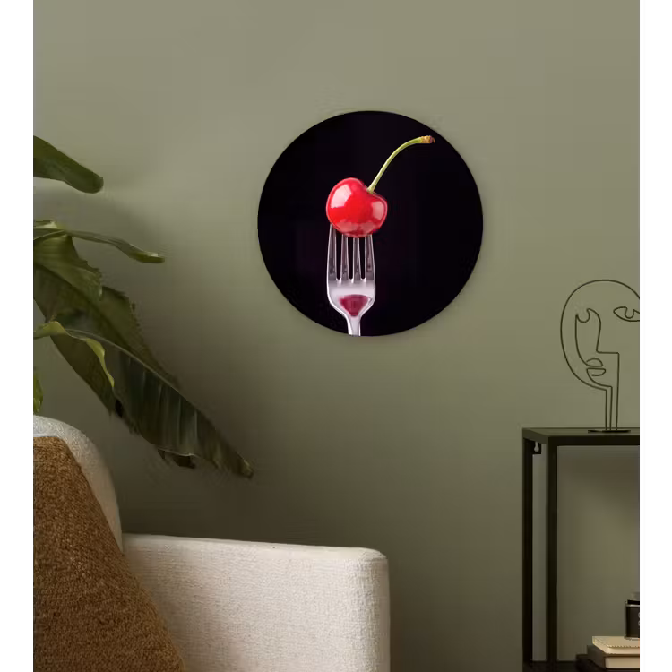 Wandcirkel - Glas - Rode kers - Vork — 3