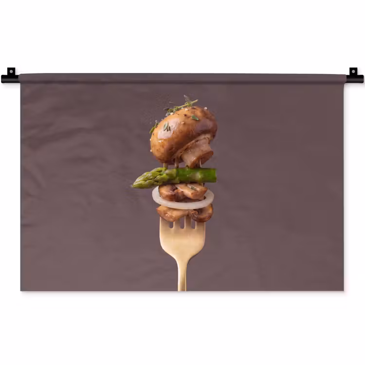 Wandkleed - Eten - Gestapeld - Vork — 1
