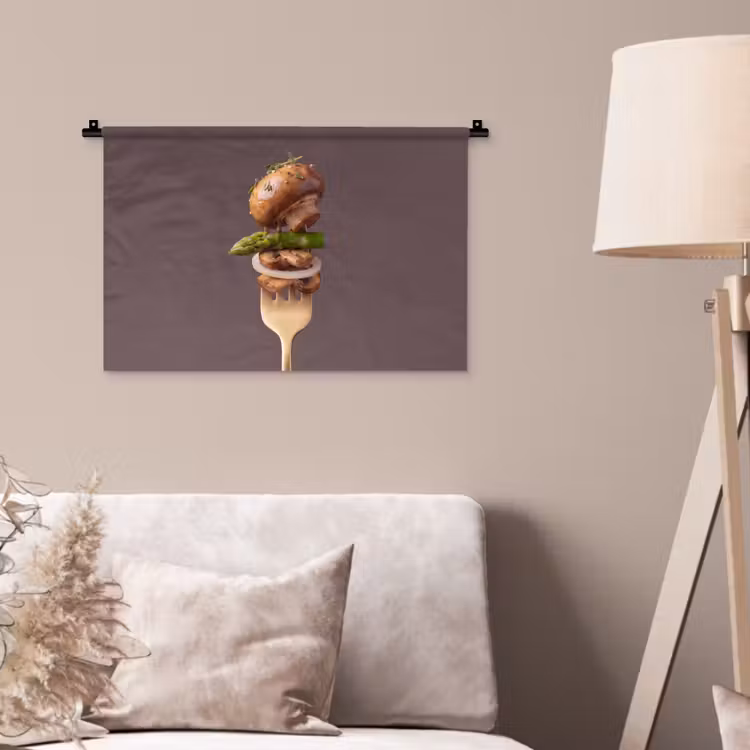 Wandkleed - Eten - Gestapeld - Vork — 2
