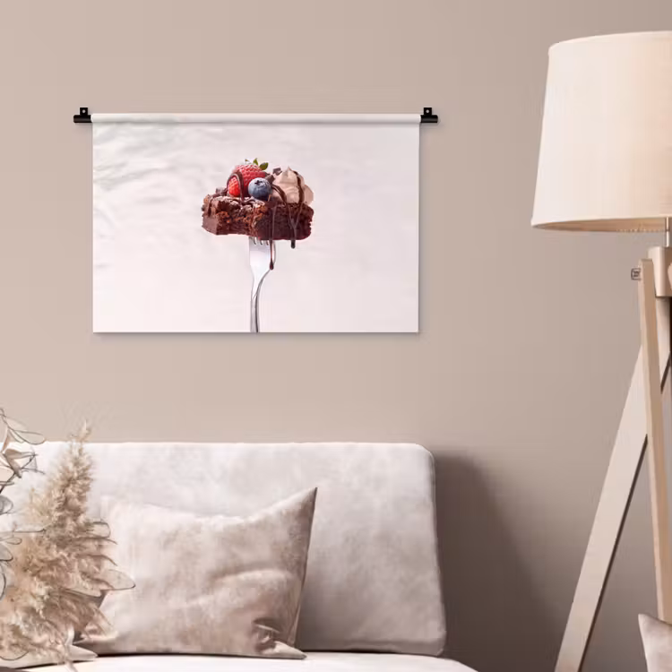 Wandkleed - Vork - brownie - aardbei — 2