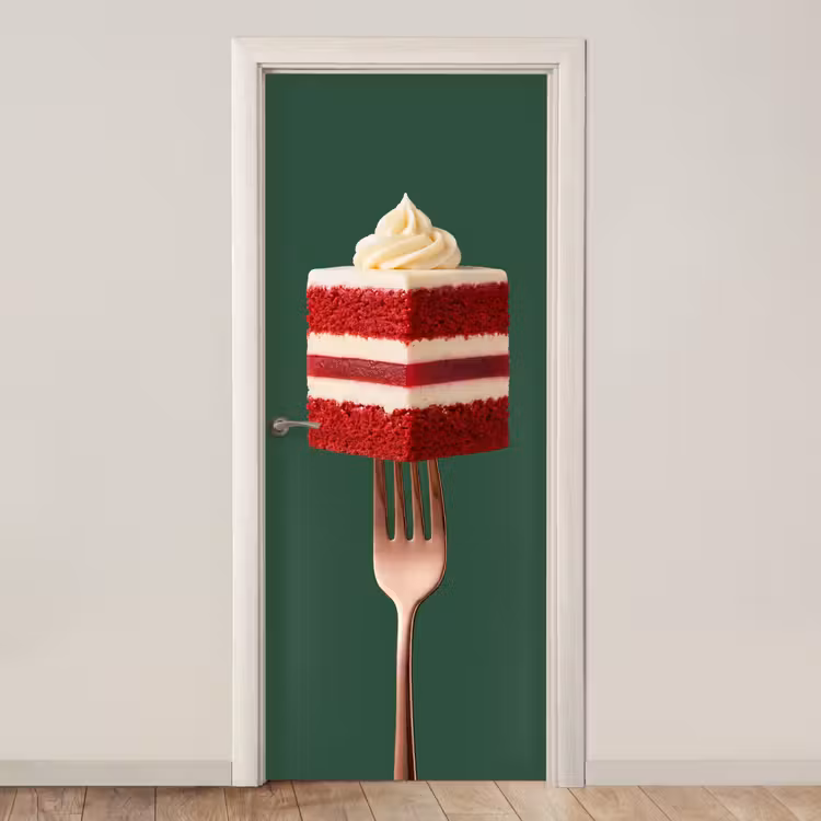 Deursticker - Cake - Vork - Rood — 1