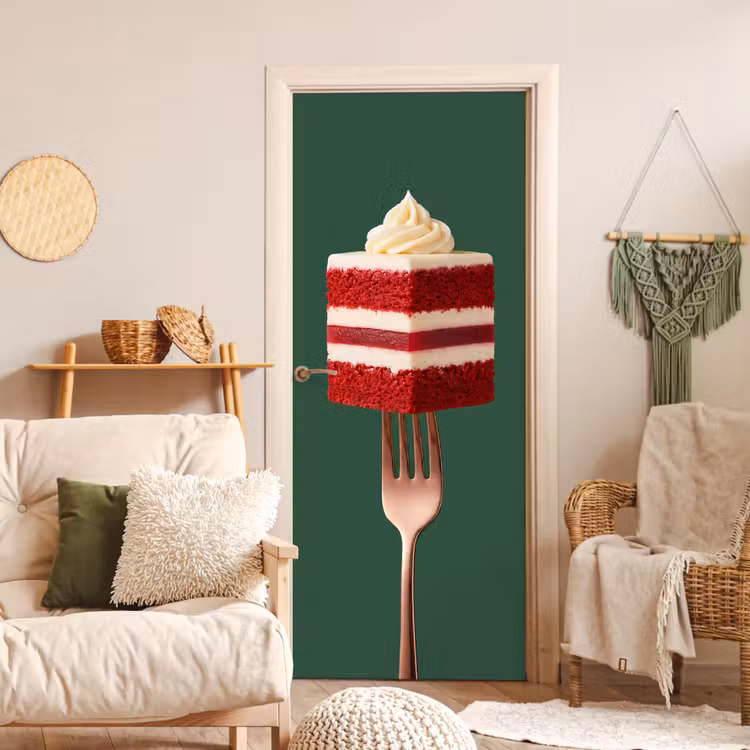 Deursticker - Cake - Vork - Rood — 4