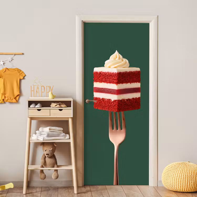 Deursticker - Cake - Vork - Rood — 6