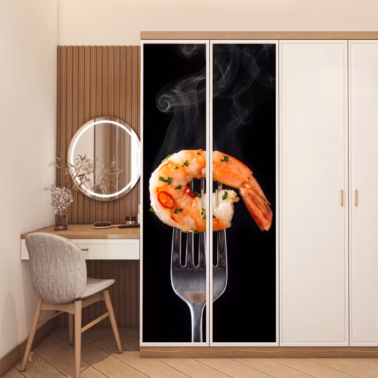 Deursticker - Eten - Garnaal - Vork — 5