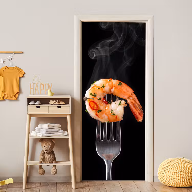 Deursticker - Eten - Garnaal - Vork — 6