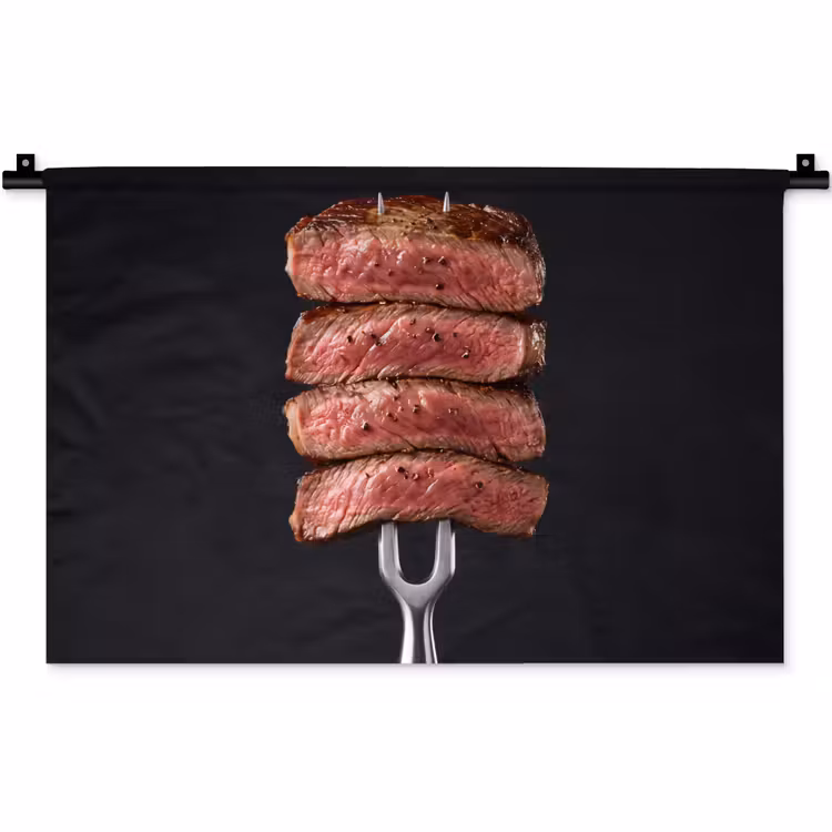 Wandkleed - Eten - Rosé - Vork — 1
