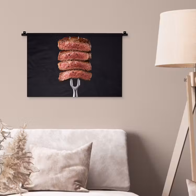 Wandkleed - Eten - Rosé - Vork — 2