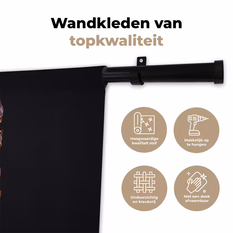 Wandkleed - Eten - Rosé - Vork — 3