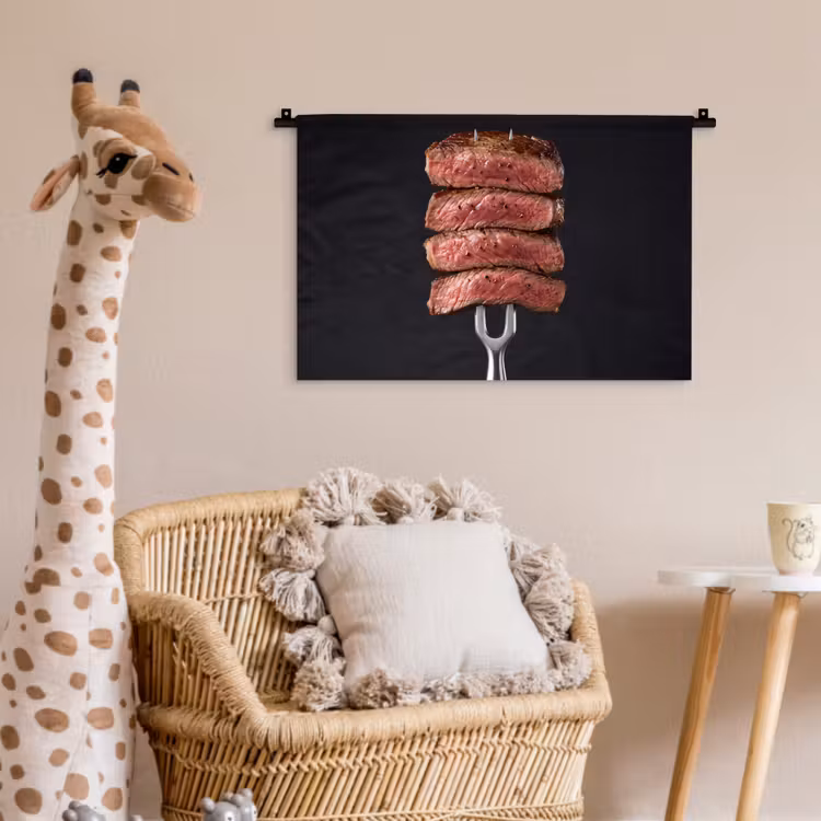 Wandkleed - Eten - Rosé - Vork — 5