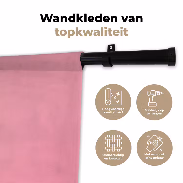 Wandkleed - Eten - Vork - Roze — 3