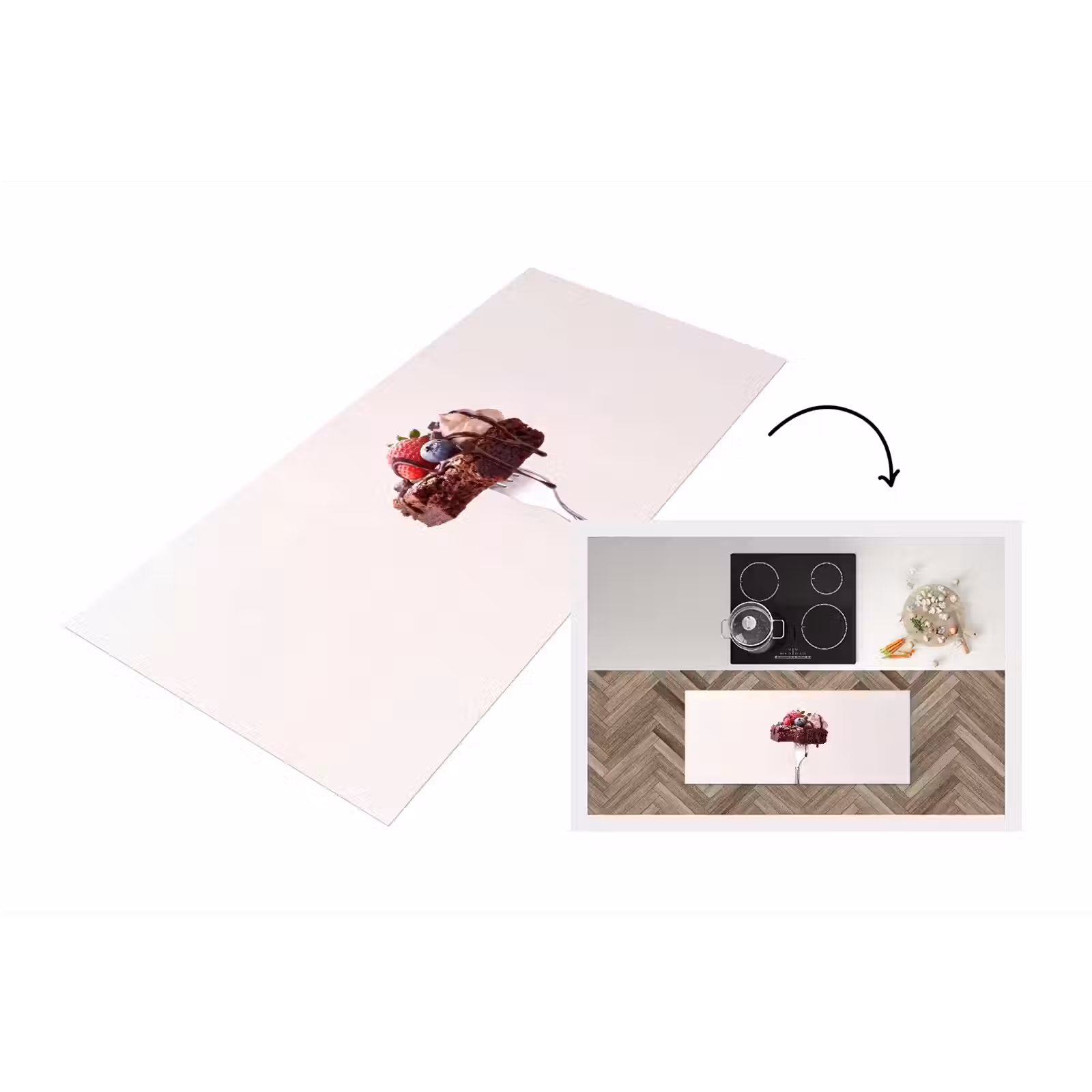 Keukenloper - Vork - brownie - aardbei — 1