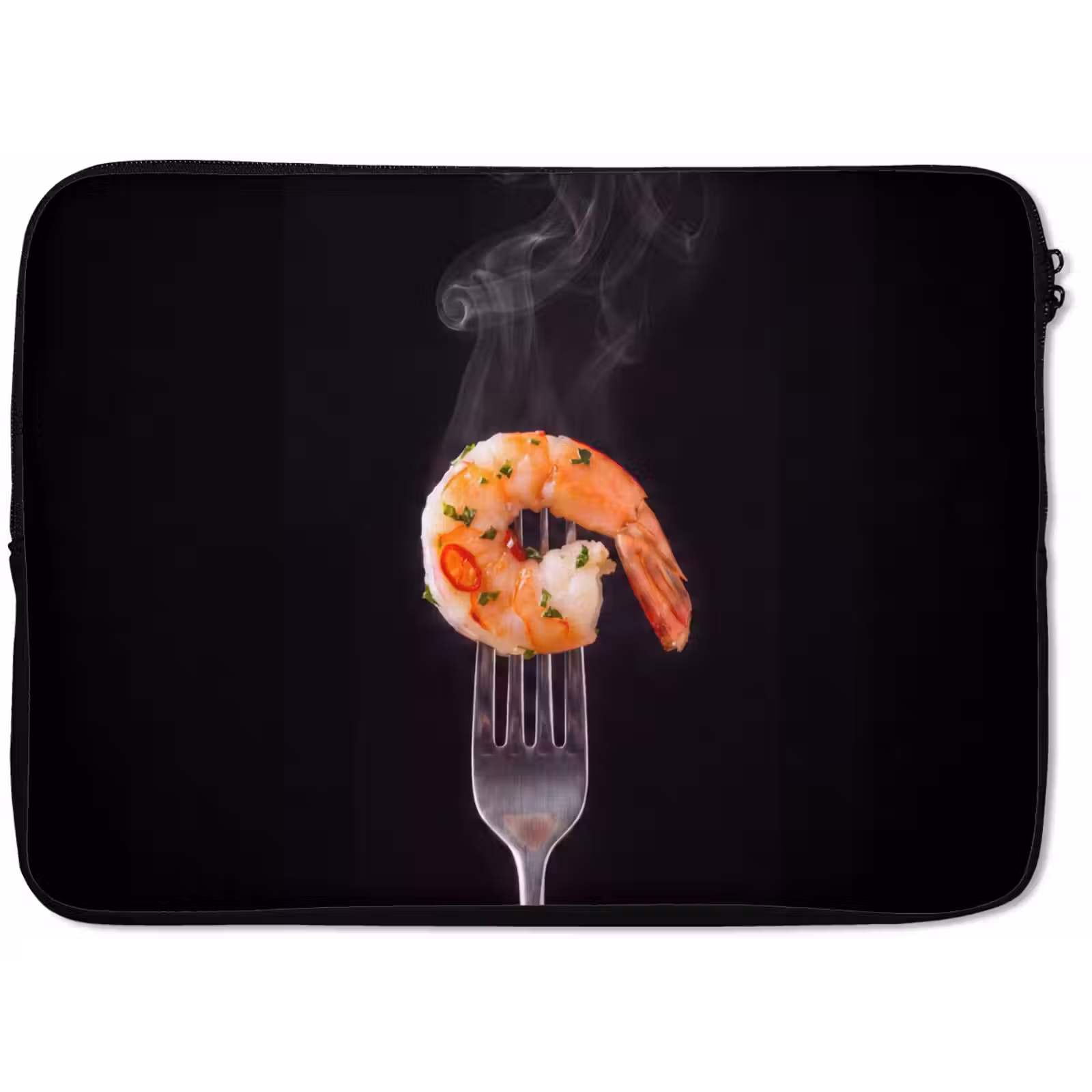 Laptophoes - Eten - Garnaal - Vork — 1
